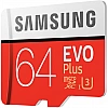 Карта памяти Samsung EVO Plus microSDXC 64GB + SD адаптер