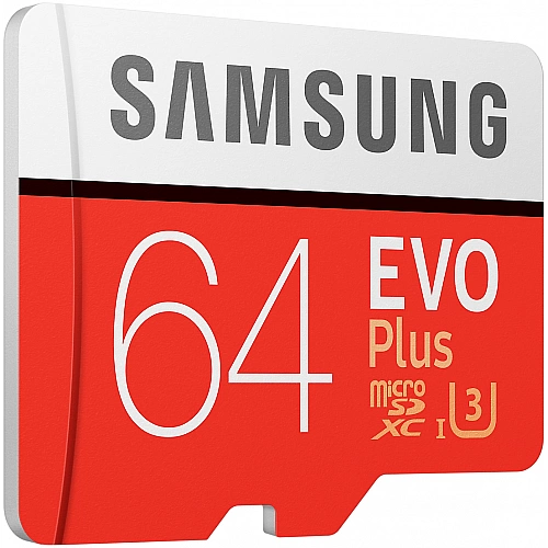 Карта памяти Samsung EVO Plus microSDXC 64GB + SD адаптер