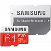 Карта памяти Samsung EVO Plus microSDXC 64GB + SD адаптер