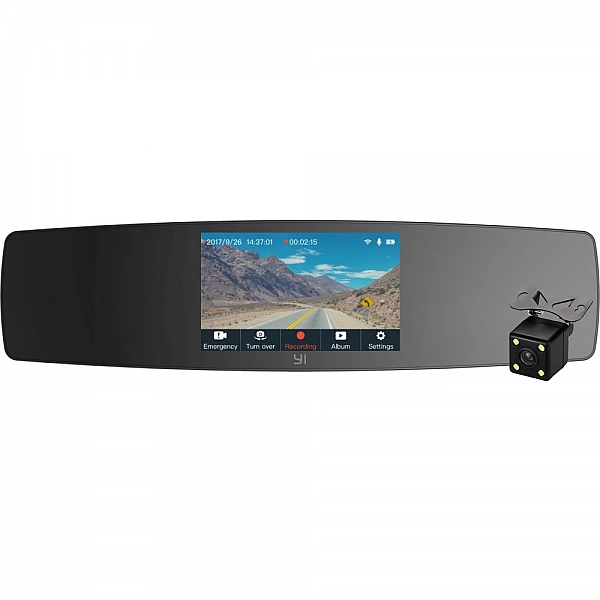Зеркало видеорегистратор Xiaomi YI Mirror Dash Camera с камерой заднего вида