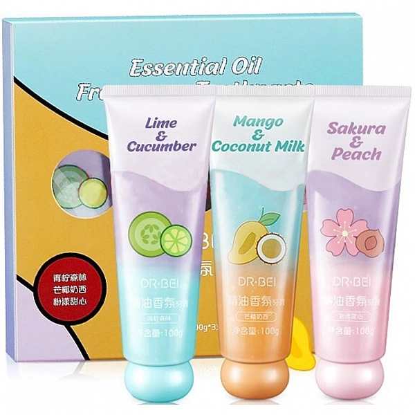 Набор зубных паст Xiaomi Dr. Bei Essential Oil Fragrance Toothpaste (Sweet Pink, Lime Forest, Mango Coconut Milk)