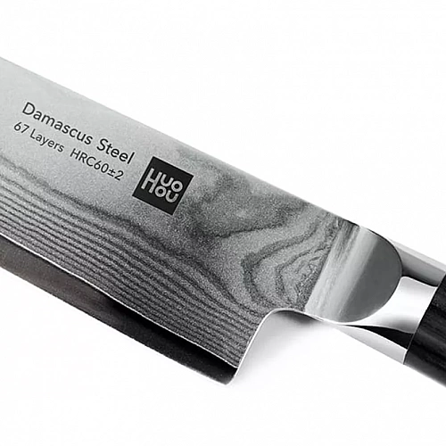 Набор ножей из дамасской стали Xiaomi Huo Hou Set of 5 Damascus Knife Sets (4 ножа + подставка) (HU0073)