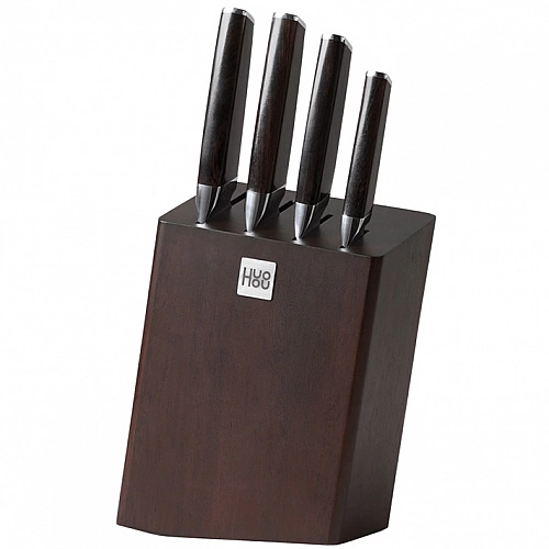Набор ножей Xiaomi Huo Hou Fire Waiting Steel Knife Set с подставкой (4 шт) HU0033