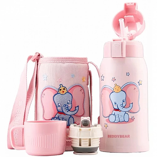 Детский термос Xiaomi Cup Bear 3D Retro Cute Pet 600 ml Pink Elephant